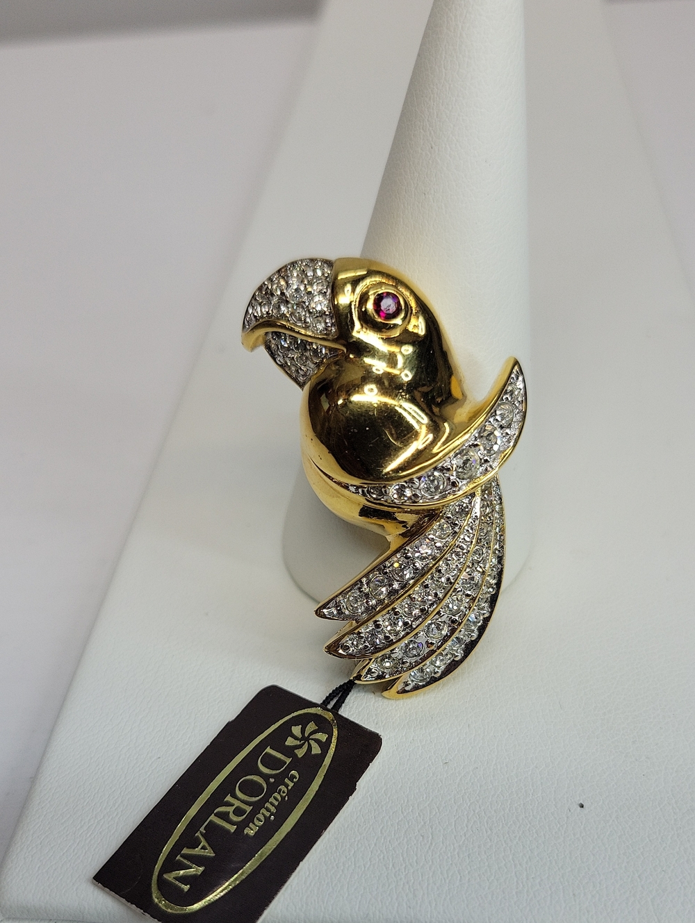 D'orlan Gold Parrot Brooch